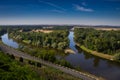 The confluence of the Elbe and Vltava rivers near the town of MÃâºlnÃÂ­k. The Czech Republic. Royalty Free Stock Photo