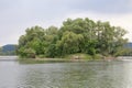 Confluence of Hron river with Danube river near Sturovo, Slovakia