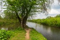 Confluence of Odra and Olse rivers near Bohumin town on czech - polish borders Royalty Free Stock Photo