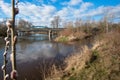 Confluence of Ohre river and Chomutovka creek in the springtime. Royalty Free Stock Photo