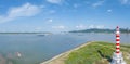 the confluence of Poyang lake and the Yangtze river landscape Royalty Free Stock Photo