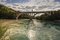 Confluence of the Rhone and Arve Rivers in Geneva