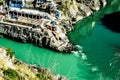 Confluence of River Bhagirathi and River Alkananda in Debprayad. Uttarakhand, India. Royalty Free Stock Photo