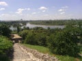 The confluence of the Sava and Danube Rivers