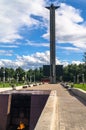 The War Memorial on the Tmaka river embankment in the city of Tver, Russia.