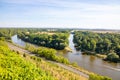 Confluence of the Vltava and Elbe, view from castle Melnik, Czech republic Royalty Free Stock Photo