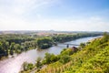 Confluence of the Vltava and Elbe, view from castle Melnik, Czech republic Royalty Free Stock Photo