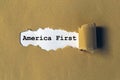 america first on white paper Royalty Free Stock Photo