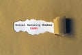 social security number on white paper Royalty Free Stock Photo