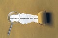 success depends on you on brown paper Royalty Free Stock Photo