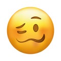 Confounded emoji. Confused emoticon with jagged mouth Royalty Free Stock Photo