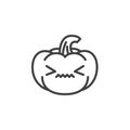 Confounded pumpkin face emoji line icon Royalty Free Stock Photo