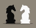 Confrontation, clash, conflict, fight and battle in chess and chessboard game