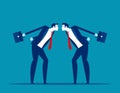 The confrontation of colleagues or partner. Business competition concept. Flat cartoon style design