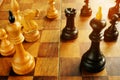 Confrontation and conflict. Chess kings opposite each other