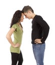 Confrontation - young standing couple Royalty Free Stock Photo