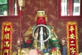 Confucius Shrine in the central hall with Guan Yu ( God of honor ) on the altar at Wat Tha Mai Temple.