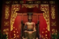 Confucius shrine statue in the Temple of Literature in Hanoi, Vietnam