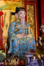 Confucius statue in chinese temple Royalty Free Stock Photo