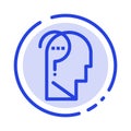 Confuse, Confuse Brain, Confuse Mind, Question Blue Dotted Line Line Icon Royalty Free Stock Photo