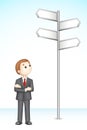 Confused 3d Business Man Royalty Free Stock Photo