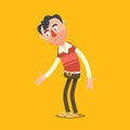 Confused apologizing man vector illustration