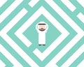 Confused Arab Businessman in labyrinth, flat design solution con