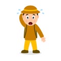 Confused Archeologist Cartoon Character