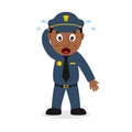 Confused Black Policeman Character