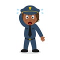 Confused Black Policewoman Character
