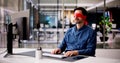 Confused Blindfolded Man Concept. Office Worker Royalty Free Stock Photo