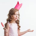 Confused candy princess Royalty Free Stock Photo