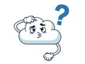 Confused Cloud Character with Question Mark Illustration Royalty Free Stock Photo