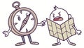 Confused Compass and Map, Direction Lost, vector design Generative AI Royalty Free Stock Photo