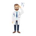 Confused doctor with questions. Royalty Free Stock Photo