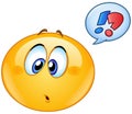 Confused emoticon with speech bubble Royalty Free Stock Photo