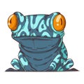 Confused Exotic Frog, isolated vector illustration. Cute cartoon sticker Royalty Free Stock Photo