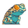 Confused Exotic Frog, isolated vector illustration. Funny cartoon picture of a tropic toad staring at something. An animal sticker Royalty Free Stock Photo