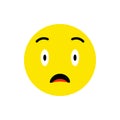 Confused face Emoji icon flat style. Cute Emoticon round symbol. Sad, wonder and surprised Face. For mobile keyboard app Royalty Free Stock Photo