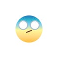 Confused face emoticon flat icon Royalty Free Stock Photo