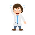 Confused Female Doctor Cartoon Character