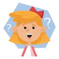 confused girl. Vector illustration decorative design Royalty Free Stock Photo
