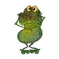 Confused goggle-eyed toad. Illustration on white background