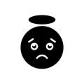 Black solid icon for Confused, gloomy and emotion