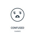 confused icon vector from classics collection. Thin line confused outline icon vector illustration. Linear symbol