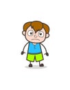 Confused Kid Face - Cute Cartoon Boy Illustration Royalty Free Stock Photo