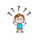 Confused Little Boy Expression - Cute Cartoon Kid Vector Royalty Free Stock Photo