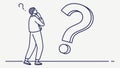 Confused Man with Question Mark, Doubt Decision Making Vector Art, vector design Generative AI Royalty Free Stock Photo