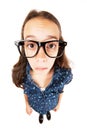 Confused nerd girl Royalty Free Stock Photo