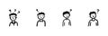 Confused People With Question Marks Line Icon Set In Doodle Style. Uncertainty, Curiosity, And Problem-Solving Outline Royalty Free Stock Photo